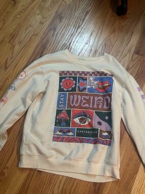EARTHBOUND Cream Sweatshirt with Multicolor Retro Graphic
